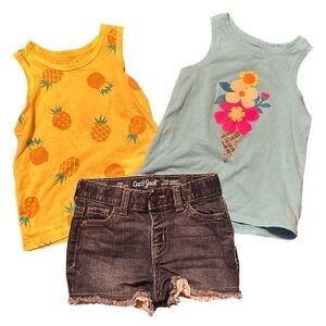 Cat & Jack (2) Tank Tops & (1) Shorts 2T